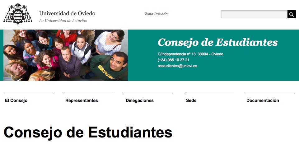 Web del Conseyu d'Estudiantes